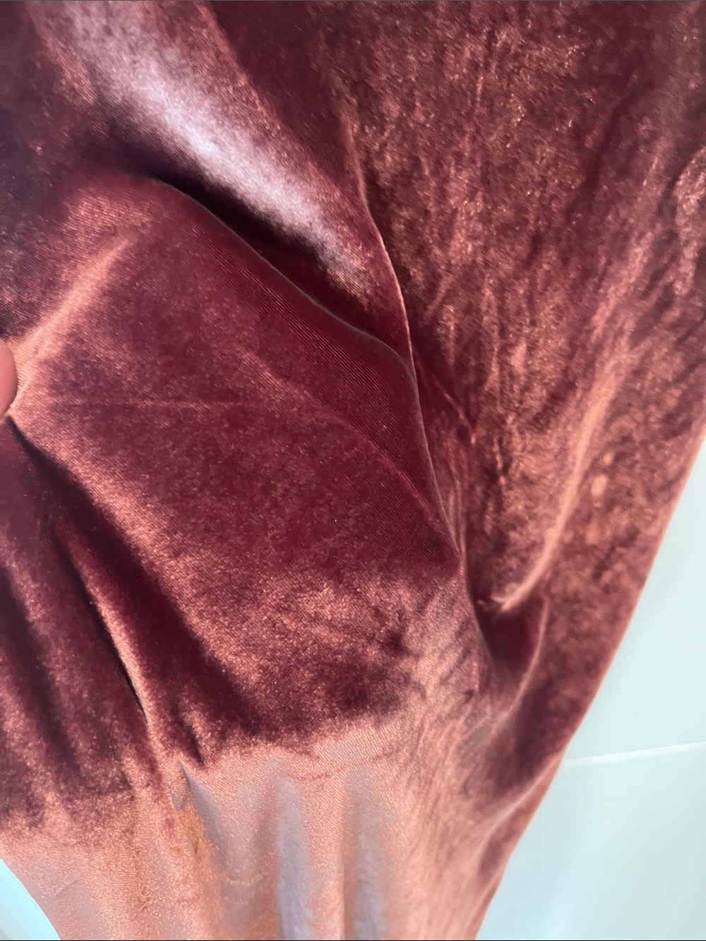 Wilfred Velvet Slip Dress in Soft Rust - Picture 6 of 7